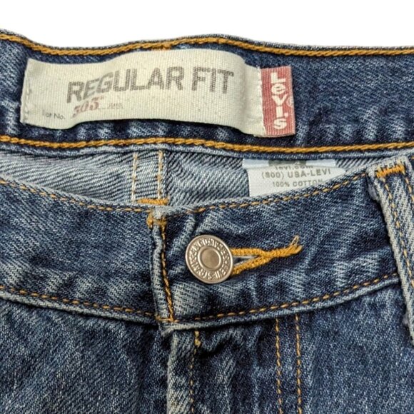 Levi's 505 Jeans Mens 34x34 Blue '04 Y2K Medium Wash Gorp Straight Leg - Picture 5 of 9
